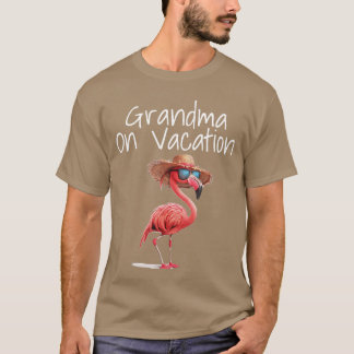 Camiseta Abuela De Vacaciones Graciosa Flamingo Beach Getaw