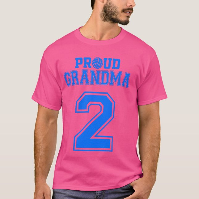 Camiseta Abuela de voleibol orgullosa número 2 B (Anverso)