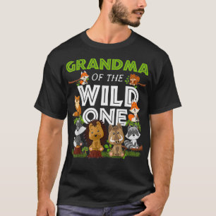 Camiseta Abuela de Wild One Zoo Birthday Woodland Anim