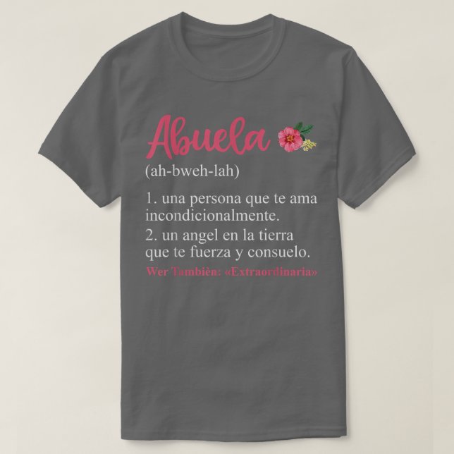Camiseta Abuela Definición Abuela Abuela Española, Madres (Diseño del anverso)