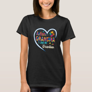 Camiseta Abuela del Autismo Amo a mi Nieto Conciencia del A