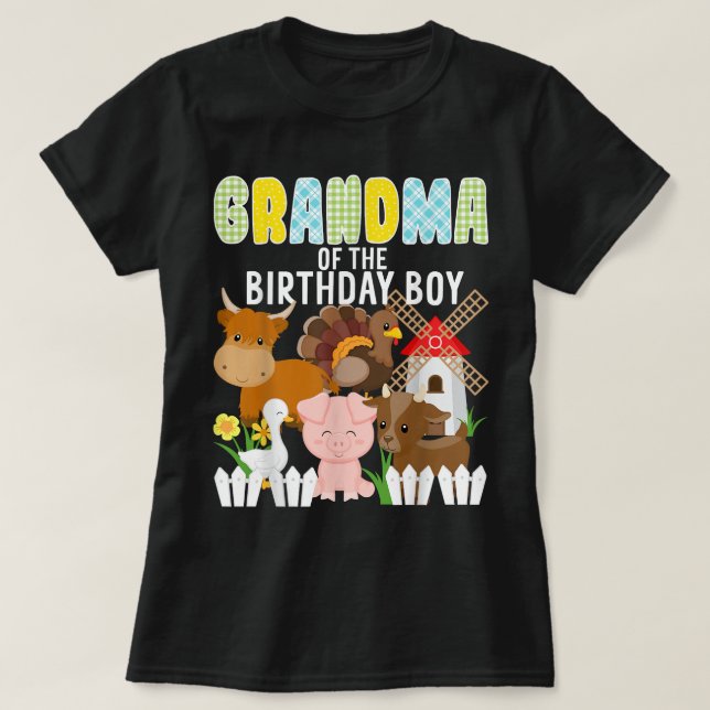 Camiseta Abuela Del Barrio De Animales De La Granja De Naci (Diseño del anverso)