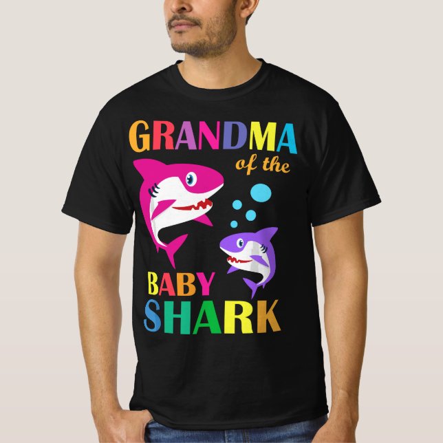 Camiseta Abuela Del Bebé Nacimiento Tiburón Abuela (Anverso)