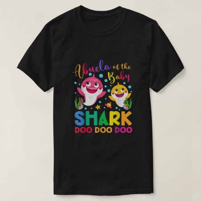 Camiseta Abuela Del Bebé Tiburón Cumpleaños Abuela Shark (Diseño del anverso)