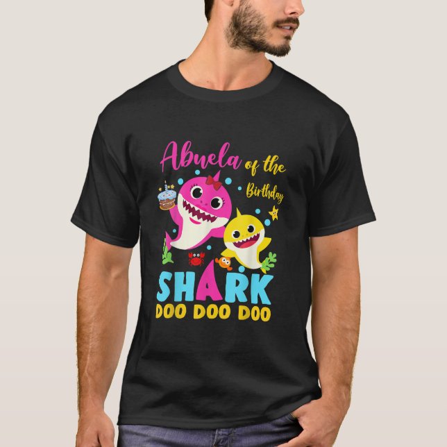 Camiseta Abuela Del Bebé Tiburón Cumpleaños Abuela Tiburón  (Anverso)