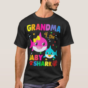 Camiseta Abuela Del Bebé Tiburón De Cumpleaños Abuela _