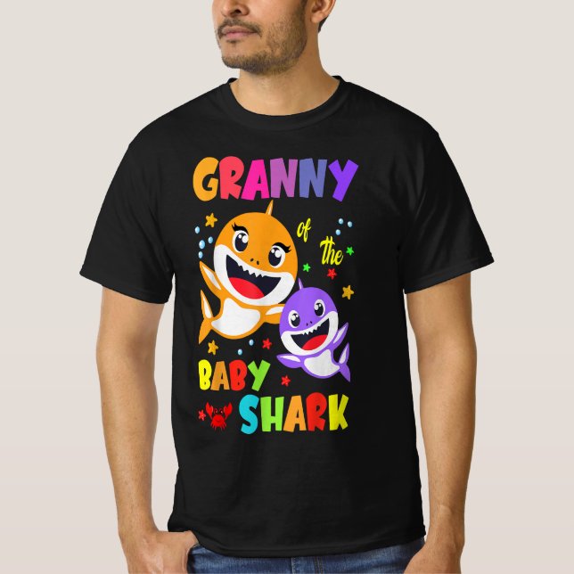 Camiseta Abuela Del Bebé Tiburón De Cumpleaños Granja Tibur (Anverso)