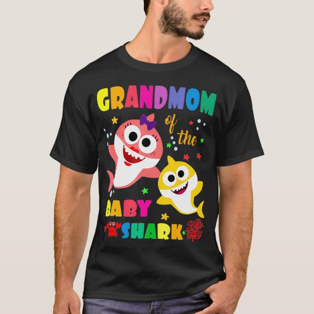 Camiseta Abuela Del Bebé Tiburón Nacimiento Abuela Tiburón (Anverso)