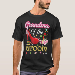 Camiseta Abuela Del Cebollo Feliz Boda Flor Rosa Sho