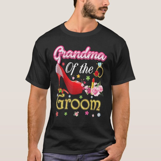 Camiseta Abuela Del Cebollo Feliz Boda Flor Rosa Sho (Anverso)