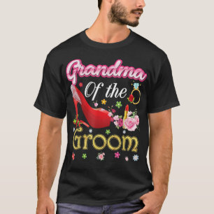 Camiseta Abuela Del Cebollo Feliz Boda Flor Rosa Sho
