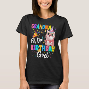 Camiseta Abuela Del Chica De Cumpleaños Cat Kitten Tema Fam