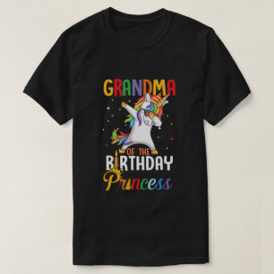 Camiseta Abuela Del Chica De Cumpleaños Dabbing Unicorn Fie
