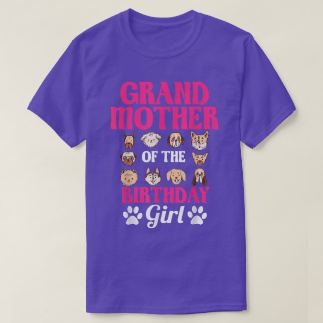 Camiseta Abuela Del Chica De Cumpleaños Perro Paw Parte De  (Diseño del anverso)
