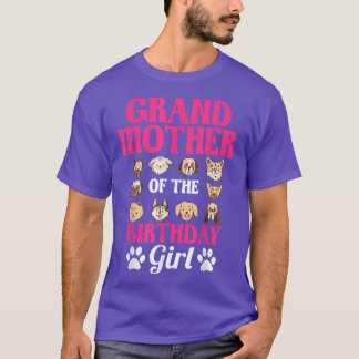 Camiseta Abuela Del Chica De Cumpleaños Perro Paw Parte De 