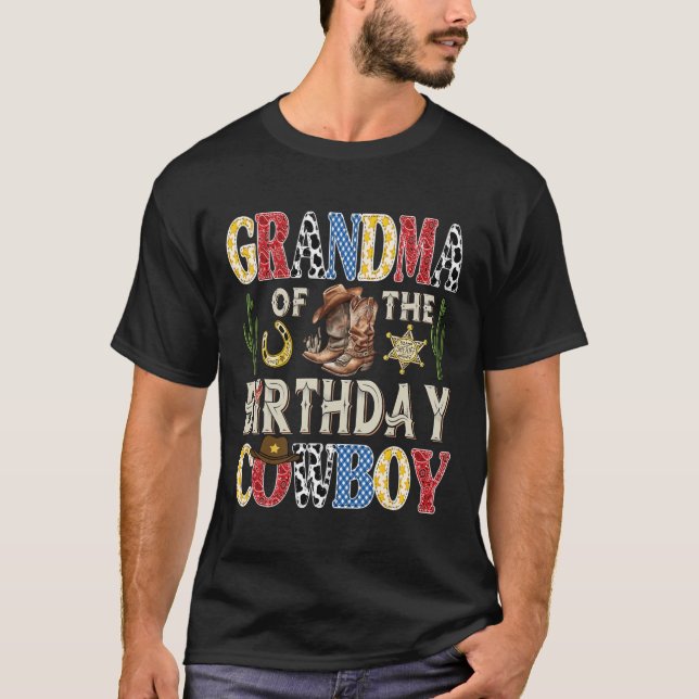 Camiseta Abuela Del Cowboy De Cumpleaños Rodeo Occidental (Anverso)