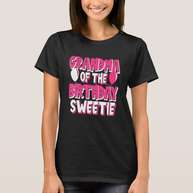Camiseta Abuela Del Cumpleaños Chica Fiesta (Anverso)