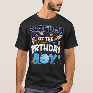 Camiseta Abuela Del Cumpleaños Del Niño Astronauta Espacio 