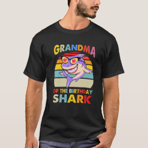 Camiseta Abuela Del Cumpleaños Del Tiburón Divertido Tiburó