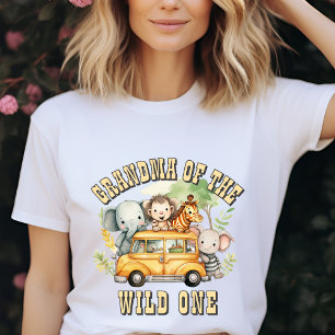 Camiseta Abuela del cumpleaños safari de animales del Salva