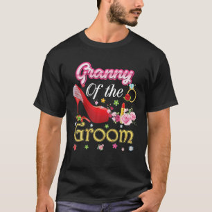 Camiseta Abuela Del Groom Feliz Boda Flor Zapato Rosa