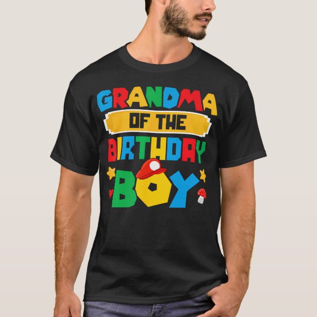 Camiseta Abuela Del Juego De Niños De Cumpleaños Gaming Fam (Anverso)