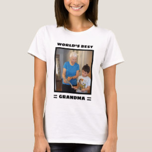 Camiseta Abuela del Mundo Mejor Personalizada Diversión Fot