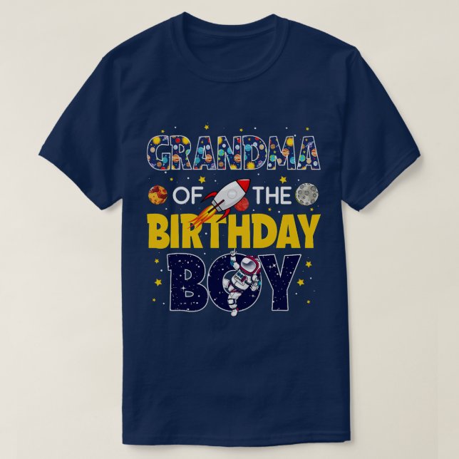 Camiseta Abuela del niño de cumpleaños mamá del espacio ext (Diseño del anverso)