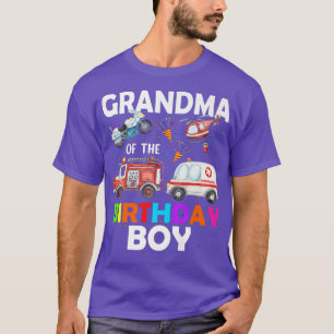Camiseta Abuela del niño del cumpleaños camión de bomberos