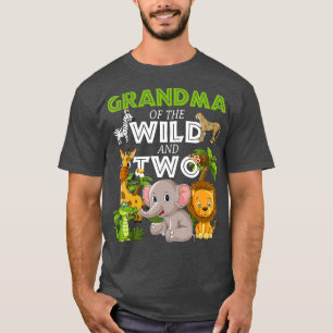 Camiseta Abuela del salvaje Safari de cumpleaños de dos zo