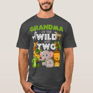 Camiseta Abuela del salvaje Safari de cumpleaños de dos zoo