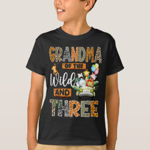 Camiseta Abuela Del Salvaje Y Niño De 3 Cumpleaños Saf