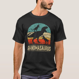 Camiseta Abuela Dinosaurio T Rex Abuelo 2 niños Familia