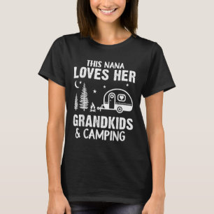 Camiseta Abuela Divertida Acampada Nietos Ama Campamento de
