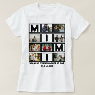 Camiseta Abuela divertida y moderna Collage de fotos Cute M