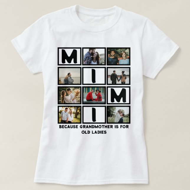 Camiseta Abuela divertida y moderna Collage de fotos Cute M (Diseño del anverso)