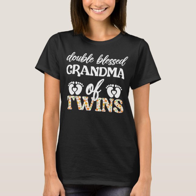 Camiseta Abuela Doble Bendecida De Abuela Gemelas Gemelas (Anverso)