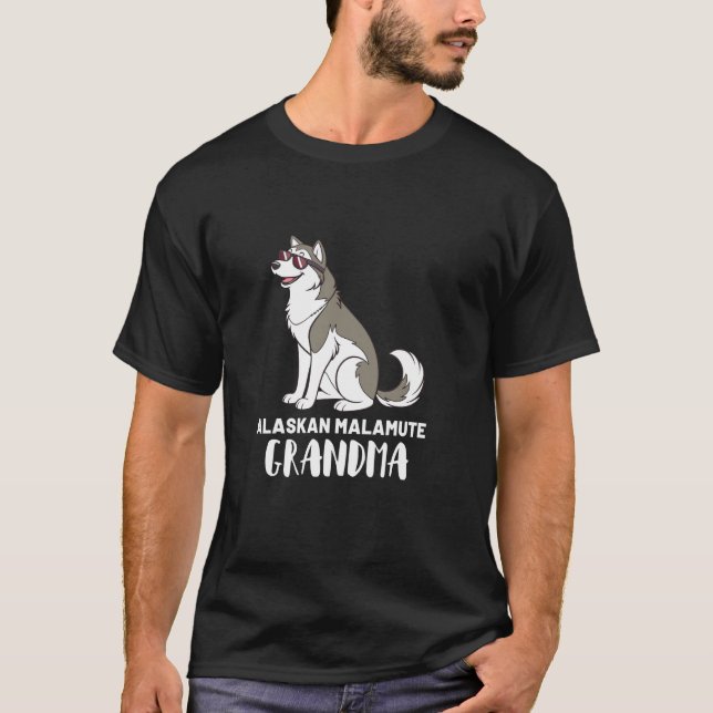 Camiseta Abuela dueña de perro Alaskan Malamute (Anverso)