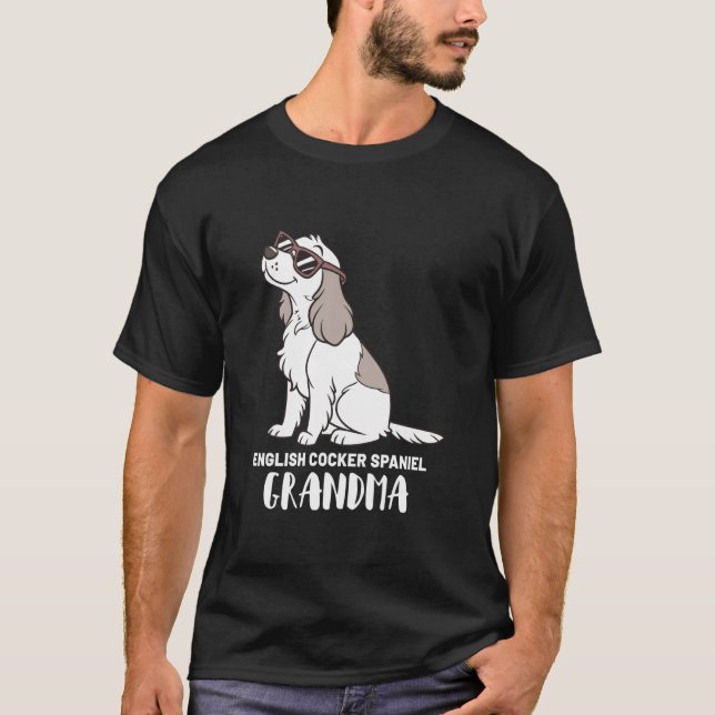 Camiseta Abuela dueña de perro Cocker Spaniel inglés (Anverso)