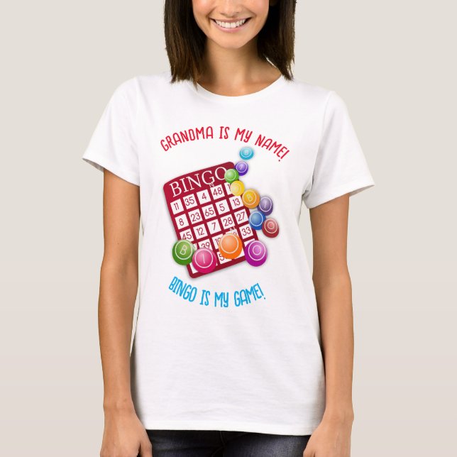 Camiseta Abuela Editable Es Mi Nombre Bingo Es Mi Juego (Anverso)