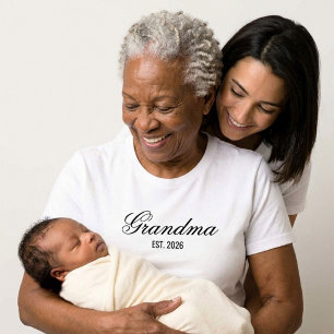 Camiseta Abuela Elegante Estableció Diseño de Letra