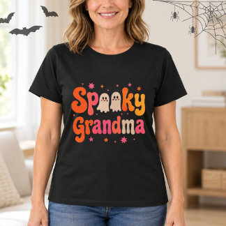 Camiseta Abuela Espeluznante Halloween Fantasmas Lindos Let