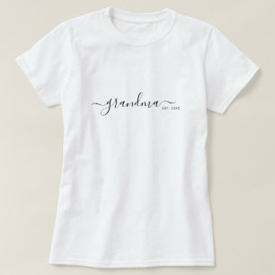 Camiseta Abuela establecida con letra moderna negra