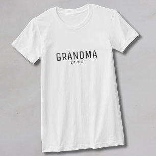 Camiseta Abuela Establecida Escritura Negra