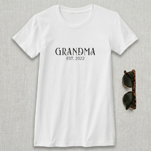 Camiseta Abuela Establecida Escritura Negra