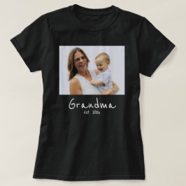 Camiseta Abuela Establecida Foto escritura blanca