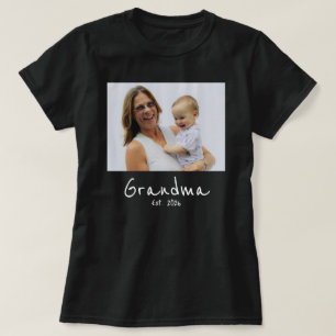 Camiseta Abuela Establecida Foto escritura blanca