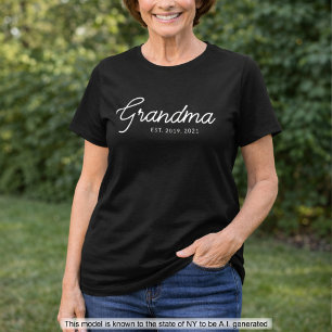 Camiseta Abuela Establecida Nuevo Regalo de Abuela