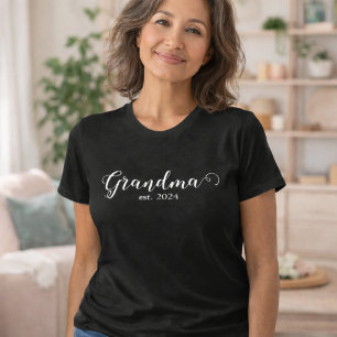 Camiseta Abuela Estableció Escritura Blanca
