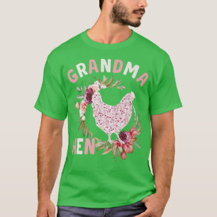 Camiseta Abuela floral Hen Funny Granjero de Pollos Nana y